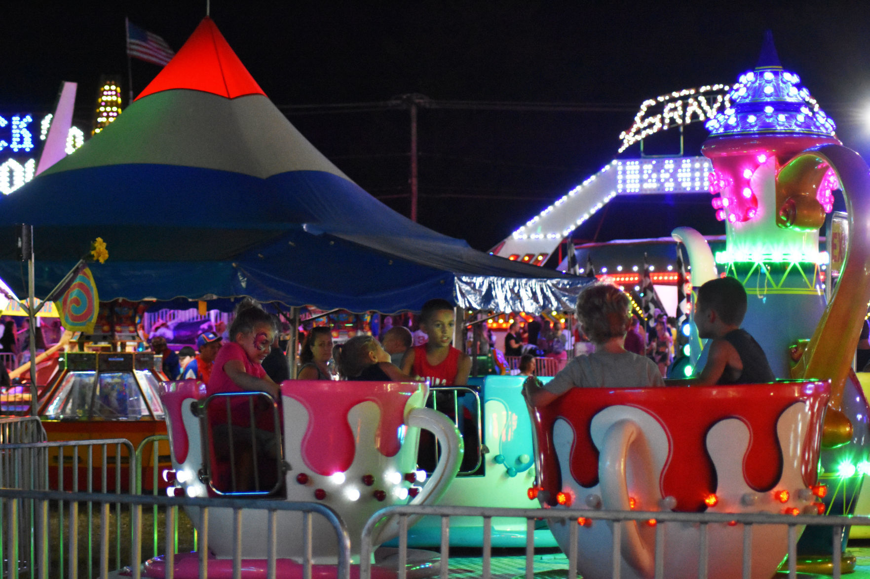 At night at the Washington County Fair